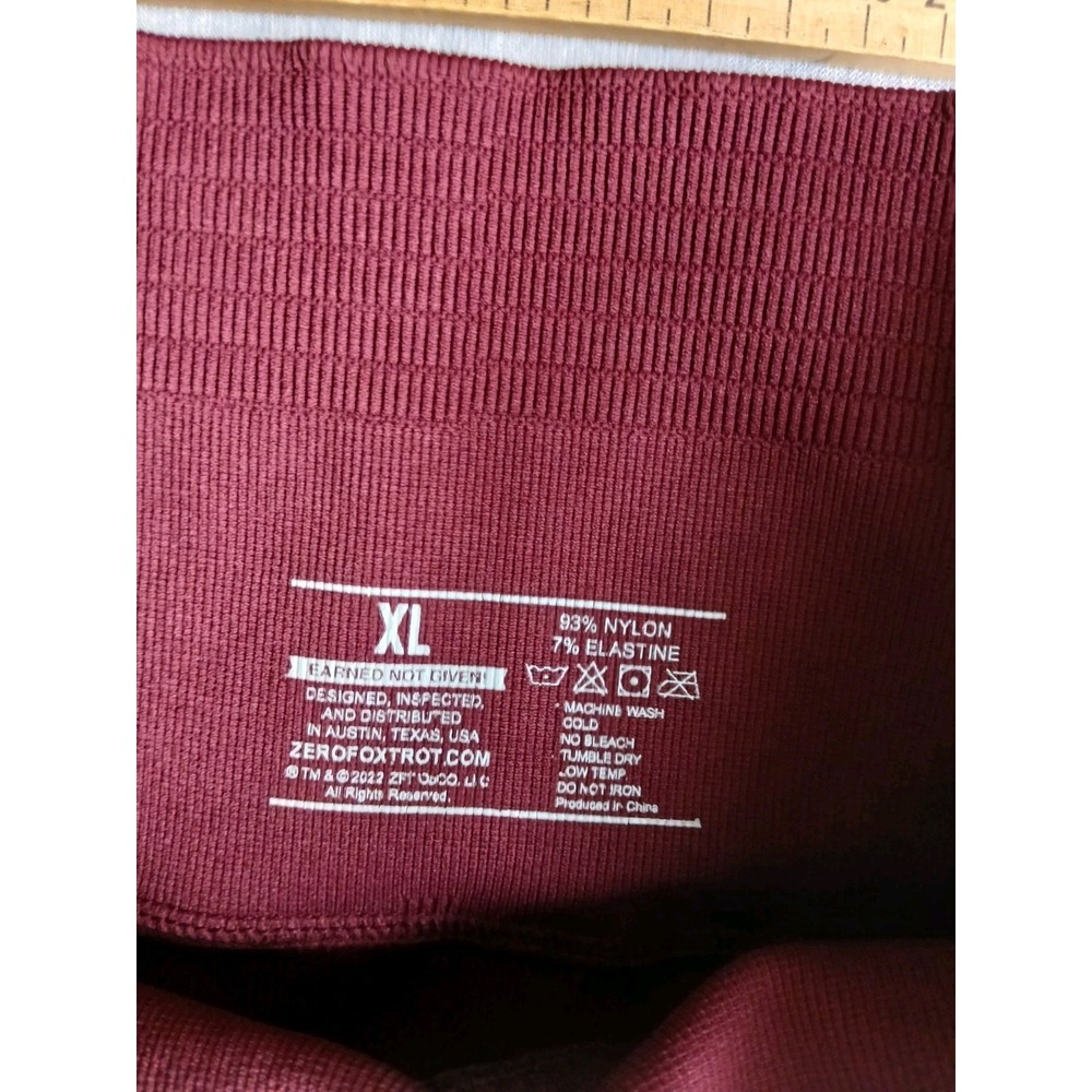 Zero Foxtrot Leggings XL Seamless Stretch Yoga Burgundy Compression Booty Lift - Picture 9 of 13